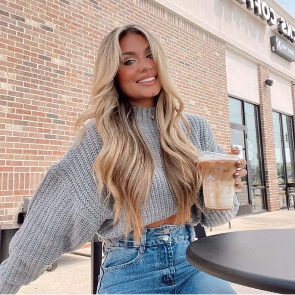 Gray Turtleneck Sweater for Women